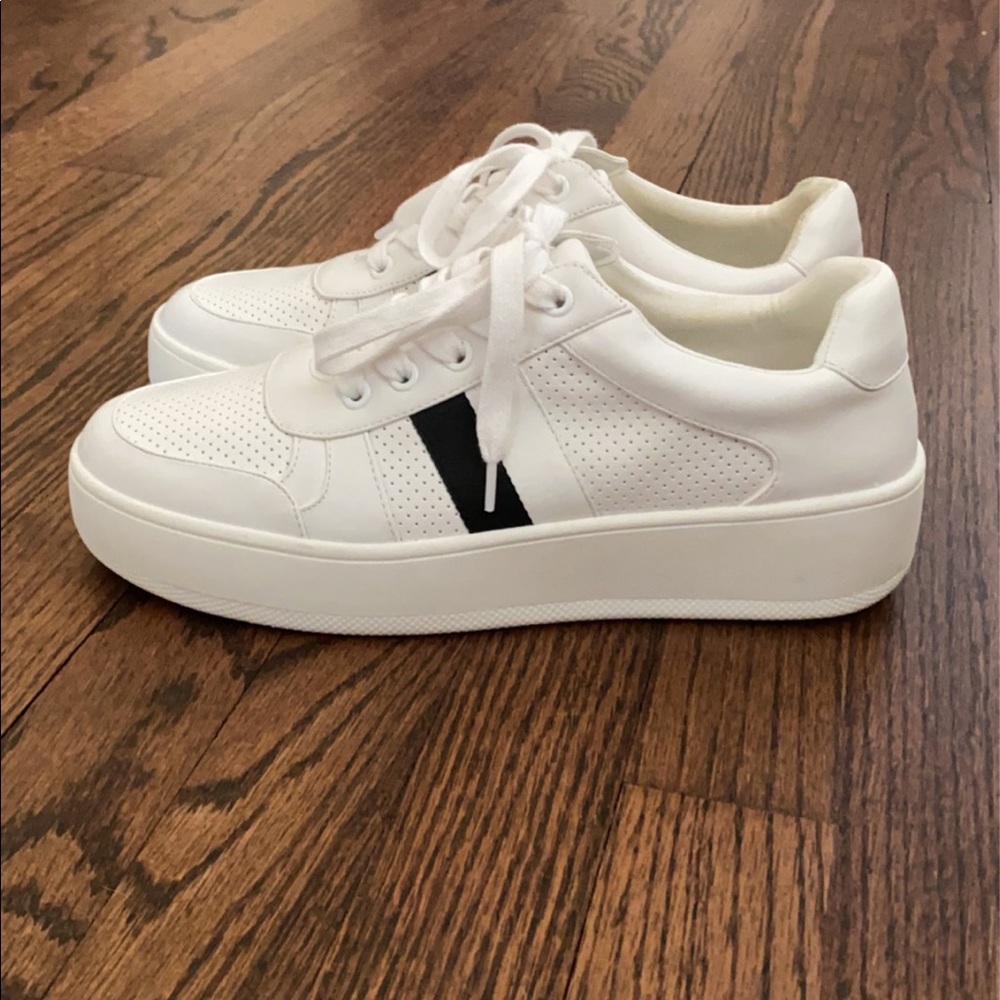 White Steve Madden Platform Braden Sneakers